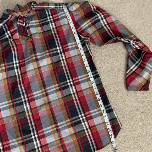 Vintage 70’s Levi’s Strauss & Co Plaid Tie Blouse - Picture 3 of 8